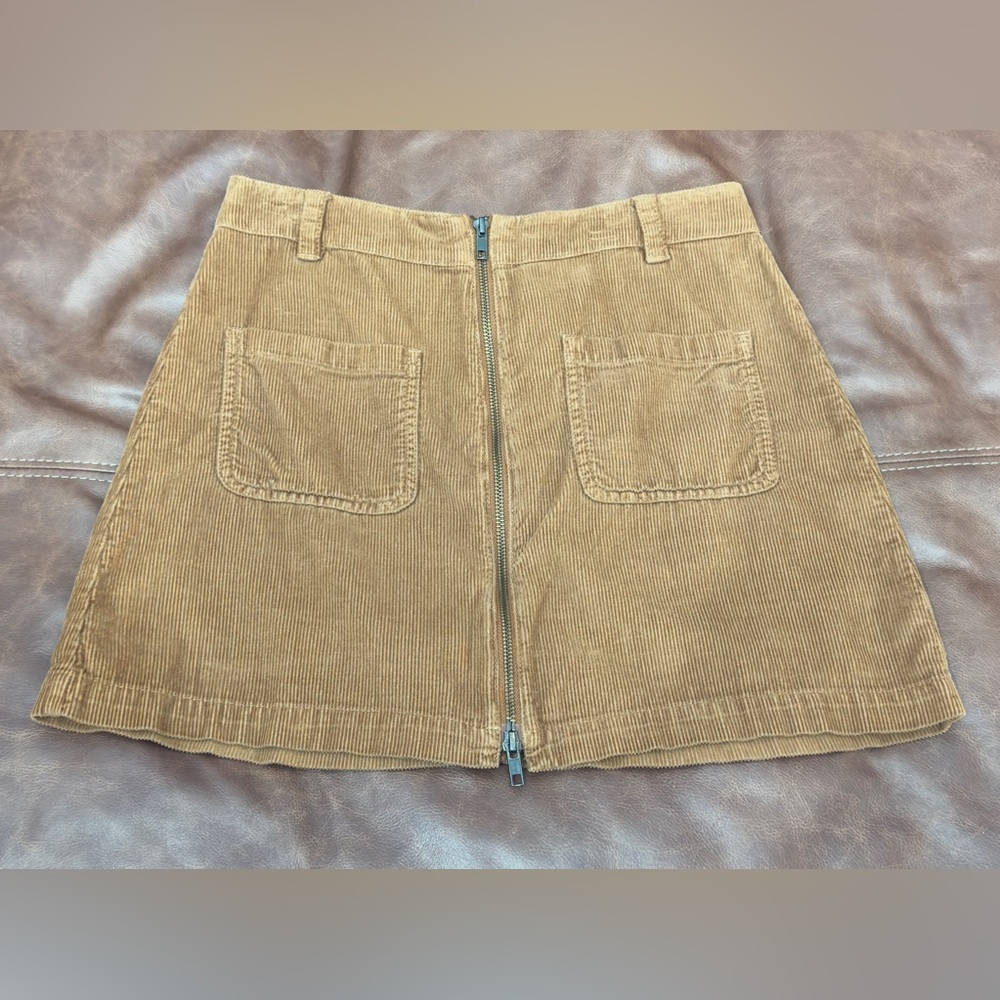 Madewell Tan A-Line Mini Patch Pocket Style Skirt